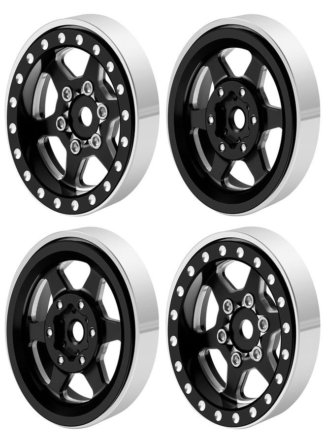 مجموعة عجلات MORLORDY 4 قطع مقاس 1.0 بوصة بنظام قفل الخرز، 30 مم، لسيارات Axial SCX24 Gladiator Deadbolt Bronco C10 JLU 1/24 RC Crawlers، قطع غيار للترقية (أسود) - Image 5